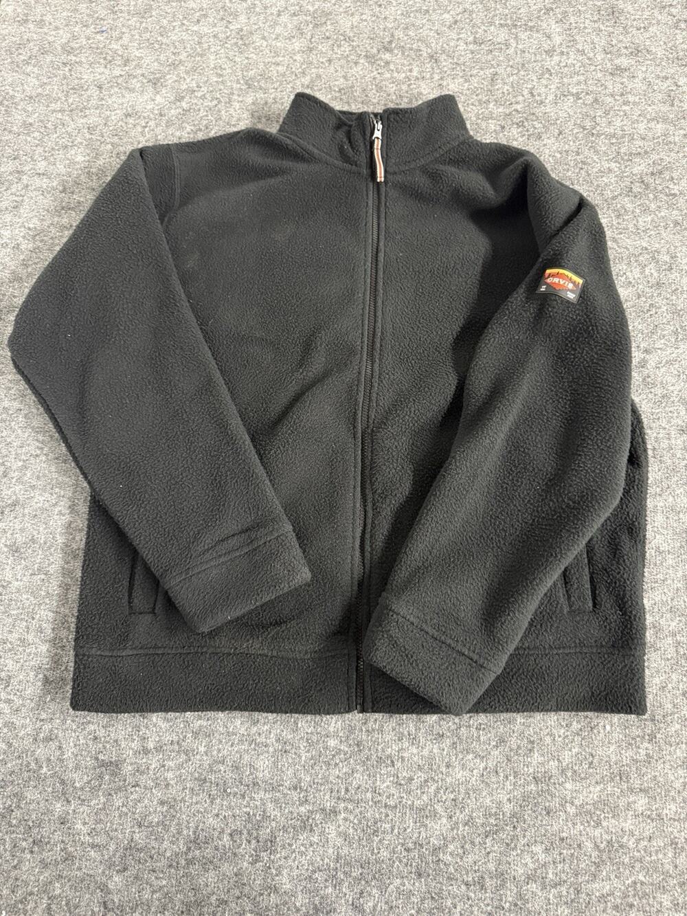 Orvis Sweater Men Large Jacket Black Fleece Full Zip Pullover Sweatshirt N260